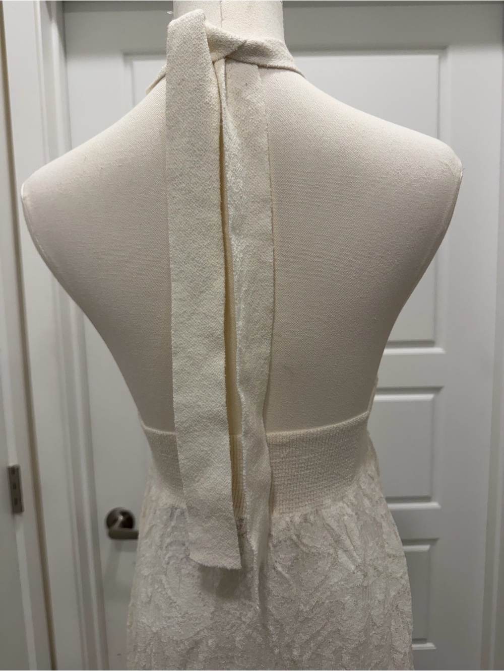 Zara Cream Halter Lace Maxi Dress - Picture 10 of 11